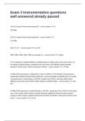 Exam 3 Instrumentation questions well answered already passed