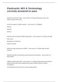 Flashcards&colon; MCI & Terminology correctly answered to pass