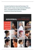 Complete Test Bank for Abnormal Psychology&comma; 17th Edition by Jill M&period; Hooley&comma; James N&period; Butcher & Matthew K&period; Nock &ndash; Full Chapter Exams&comma; DSM-5-TR Aligned Questions & Clinical Case Scenarios