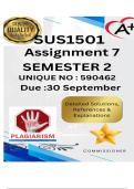 SUS1501 Assignment 7 &lpar;COMPLETE ANSWERS&rpar; Semester 2 2025 - DUE 30 September 2025 