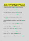 HCRC Test 2 Exam UPDATED ACTUAL  QUESTIONS AND CORRECT ANSWERS