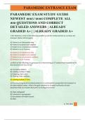PARAMEDIC EXAM STUDY GUIDE  NEWEST 2025&sol;2026 COMPLETE ALL  200 QUESTIONS AND CORRECT  DETAILED ANSWERS &vert;ALREADY  GRADED A&plus;&vert;&vert;ALREADY GRADED A&plus; 