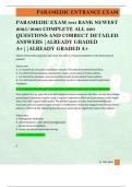PARAMEDIC EXAM test BANK NEWEST  2025&sol;2026 COMPLETE ALL 200  QUESTIONS AND CORRECT DETAILED  ANSWERS &vert;ALREADY GRADED  A&plus;&vert;&vert;ALREADY GRADED A&plus;