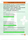 PARAMEDIC EXAM test BANK NEWEST  2025&sol;2026 COMPLETE ALL 200  QUESTIONS AND CORRECT DETAILED  ANSWERS &vert;ALREADY GRADED  A&plus;&vert;&vert;ALREADY GRADED A&plus;
