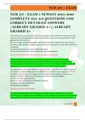 NUR 507 - EXAM 3 NEWEST 2025&sol;2026  COMPLETE ALL 350 QUESTIONS AND  CORRECT DETAILED ANSWERS  &vert;ALREADY GRADED A&plus;&vert;&vert;ALREADY  GRADED A&plus;