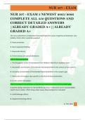 NUR 507 - EXAM 3 NEWEST 2025&sol;2026  COMPLETE ALL 350 QUESTIONS AND  CORRECT DETAILED ANSWERS  &vert;ALREADY GRADED A&plus;&vert;&vert;ALREADY  GRADED A&plus;