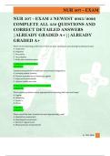 NUR 507 - EXAM 3 NEWEST 2025&sol;2026  COMPLETE ALL 350 QUESTIONS AND  CORRECT DETAILED ANSWERS  &vert;ALREADY GRADED A&plus;&vert;&vert;ALREADY  GRADED A&plus; 
