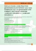 NUR 507 EXAM 3&colon; LEIK PRACTICE  QUESTIONS EXAM NEWEST 2025&sol;2026  COMPLETE ALL 350 QUESTIONS AND  CORRECT DETAILED ANSWERS  &vert;ALREADY GRADED A&plus;&vert;&vert;ALREADY  GRADED A&plus;