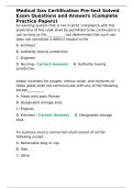Medical Gas Certification Pre-test Solved Exam Questions and Answers &lpar;Complete Practice