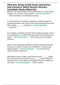 Med Gas Study Guide Exam Questions and Answers &lpar;Most Recent Version&comma; Complete Study Material&rpar;&period;