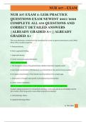 NUR 507 EXAM 3&colon; LEIK PRACTICE  QUESTIONS EXAM NEWEST 2025&sol;2026  COMPLETE ALL 350 QUESTIONS AND  CORRECT DETAILED ANSWERS  &vert;ALREADY GRADED A&plus;&vert;&vert;ALREADY  GRADED A&plus; 