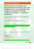 NUR 507 EXAM 3&colon; LEIK PRACTICE  QUESTIONS EXAM NEWEST 2025&sol;2026  COMPLETE ALL 350 QUESTIONS AND  CORRECT DETAILED ANSWERS  &vert;ALREADY GRADED A&plus;&vert;&vert;ALREADY  GRADED A&plus; 