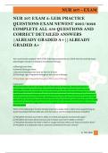 NUR 507 EXAM 3&colon; LEIK PRACTICE  QUESTIONS EXAM NEWEST 2025&sol;2026  COMPLETE ALL 350 QUESTIONS AND  CORRECT DETAILED ANSWERS  &vert;ALREADY GRADED A&plus;&vert;&vert;ALREADY  GRADED A&plus; 