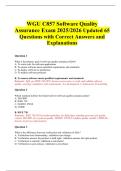 WGU C857 Software Quality Assurance Exam 2025&sol;2026 Updated 65 Questions with Correct Answers and Explanations
