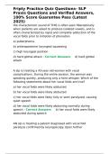 Fripty Practice Quiz Questions- SLP Praxis Questions and Verified Answers&comma; 100- Score Guarantee Pass