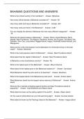 BAHAMAS QUESTIONS AND ANSWERS