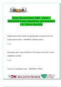 Texas Government 2306 &ndash; 200&plus; Exam Questions with Answers &vert; Political Culture&comma; Federalism&comma; Texas Constitution &vert; Exam Prep &vert; Texas State University
