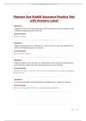 Pearson Vue Health Insurance Practice Test with Answers Latest
