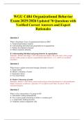 WGU C484 Organizational Behavior Exam 2025&sol;2026 Updated 70 Questions with Verified Correct Answers and Expert Rationales