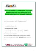 U&period;S&period; Government Unit 4 Exam &ndash; 70&plus; Verified Q&A &vert; Presidency&comma; Lawmaking&comma; Judicial Review&comma; Federal Reserve &vert; Texas State University