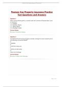 Pearson Vue Property Insurance Practice Test Questions and Answers