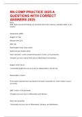RN COMP PRACTICE 2025 A QUESTIONS WITH CORRECT ANSWERS 2025