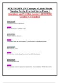 NUR176&sol; NUR 176 Concepts of Adult Health Nursing for the Practical Nurse Exam 1 Questions and Verified Answers 2025&sol;2026&vert; Graded A&plus; Hondros