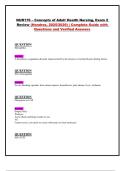 NUR176 &ndash; Concepts of Adult Health Nursing&comma; Exam 2 Review &lpar;Hondros&comma; 2025&sol;2026&rpar; Questions and Verified Answers