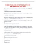 Evidence Based Practice questions and answers 2025- 2026