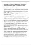 GENERAL COLORADO COMMERCIAL PESTICIDE APPLICATION AND SAFETY TRAINING REVIEW