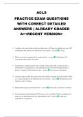 ACLS PRACTICE EXAM QUESTIONS WITH CORRECT DETAILED ANSWERS &vert; ALREADY GRADED A&plus;<RECENT VERSION>