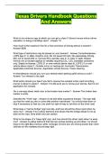 Texas Drivers Handbook Questions And Answers