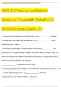 AFAB 110 Final Comprehensive Questions &lpar;Frequently Tested&rpar; with VerifiedAnswers Graded A&plus;