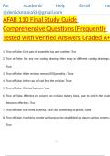 AFAB 110 Final Study Guide Comprehensive Questions &lpar;Frequently Tested with Verified Answers Graded A&plus;