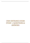 CNIH ENTRANCE EXAM STUDY -2 QUESTIONS & ANSWERS