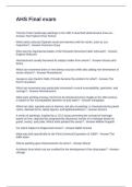 AHS Final Exam Questions and Correct Verified Graded A&plus; Answers 