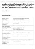 Iowa Dental Board Radiography EXAM Questions & Answers&comma; Well Elaborated &vert; Already Verified Test &vert;100&percnt; Verified solutions &vert; 20252026 Latest&excl;&excl;