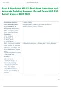 Exam 4 Remediation NSG 239 Test Bank Questions and  Accurate Detailed Answers Actual Exam NSG 239  Latest Update 2025-2026