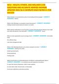 WGU - HEALTH&comma; FITNESS&comma; AND WELLNESS C458 QUESTIONS AND ACCURATE VERIFIED ANSWERS UPDATED 2025&sol;26 A COMPLETE EXAM RATED A&plus; FOR SUCCESS