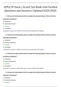 APEA 3P Exam &vert; Latest Test Bank with Verified Questions and Correct Answers &vert; Updated 2025&sol;2026 &vert; Graded A&plus;