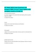 JFC FINAL &lpar;NOV&rpar; Exam Questions and  Answers&vert;100&percnt; Correct&vert; Latest Update with  complete solutions &lpar;Grade A&plus;&rpar; 