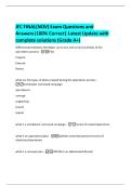 JFC FINAL&lpar;NOV&rpar; Exam Questions and  Answers&vert;100&percnt; Correct&vert; Latest Update with  complete solutions &lpar;Grade A&plus;&rpar; 