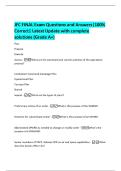 JFC FINAL Exam Questions and Answers&vert;100&percnt;  Correct&vert; Latest Update with complete  solutions &lpar;Grade A&plus;&rpar; 