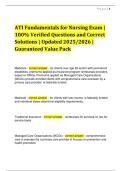 ATI Fundamentals for Nursing Exam &vert; 100&percnt; Verified Questions and Correct Solutions &vert; Updated 2025&sol;2026 &vert; Guaranteed Value Pack &vert; Graded A&plus;