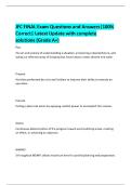 JFC FINAL Exam Questions and Answers&vert;100&percnt;  Correct&vert; Latest Update with complete  solutions &lpar;Grade A&plus;&rpar; 