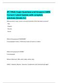 JFC FINAL Exam Questions and Answers&vert;100&percnt;  Correct&vert; Latest Update with complete  solutions &lpar;Grade A&plus;&rpar; 
