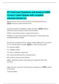 JFC Final Exam Questions and Answers&vert;100&percnt;  Correct&vert; Latest Update with complete  solutions &lpar;Grade A&plus;&rpar; 