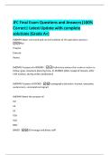 JFC Final Exam Questions and Answers&vert;100&percnt;  Correct&vert; Latest Update with complete  solutions &lpar;Grade A&plus;&rpar; 