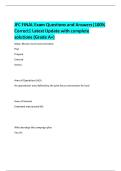 JFC FINAL Exam Questions and Answers&vert;100&percnt;  Correct&vert; Latest Update with complete  solutions &lpar;Grade A&plus;&rpar; 