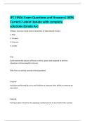 JFC FINAL Exam Questions and Answers&vert;100&percnt;  Correct&vert; Latest Update with complete  solutions &lpar;Grade A&plus;&rpar; 
